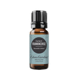 Edens Garden frasco delantero con aceite Frankincense CO2, presentación clara y profesional