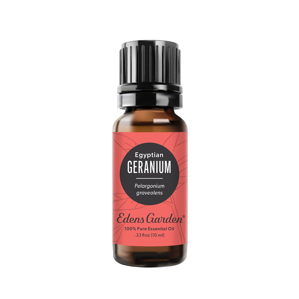 Edens Garden botella frontal mostrando geranio y ventaja aromática