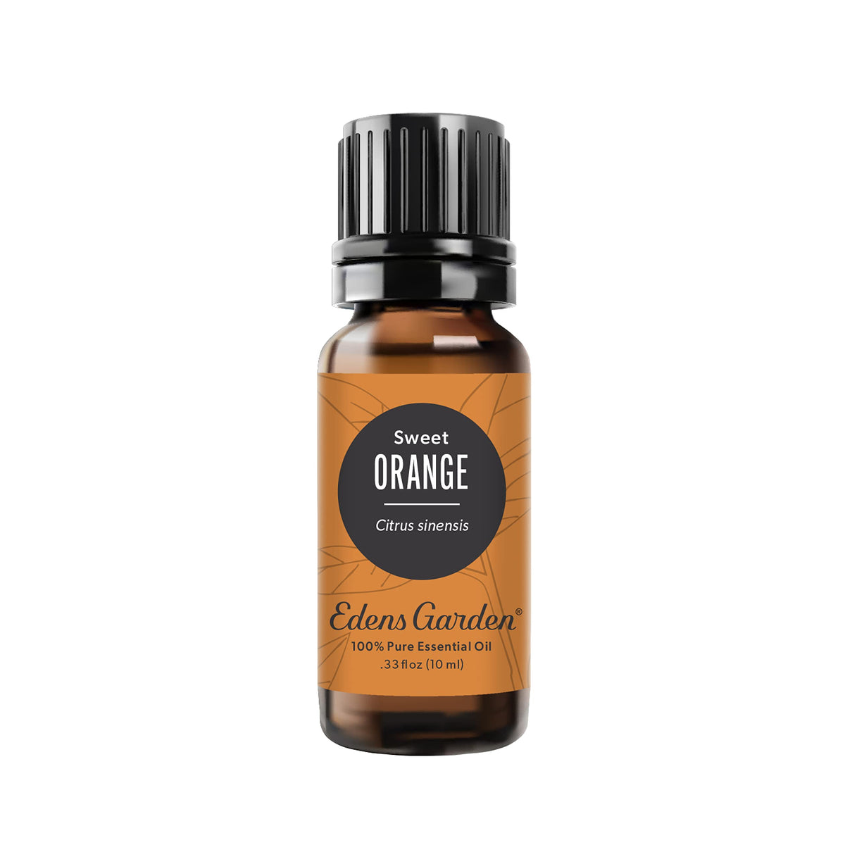 Edens Garden botella frontal del aceite naranja dulce con etiqueta clara