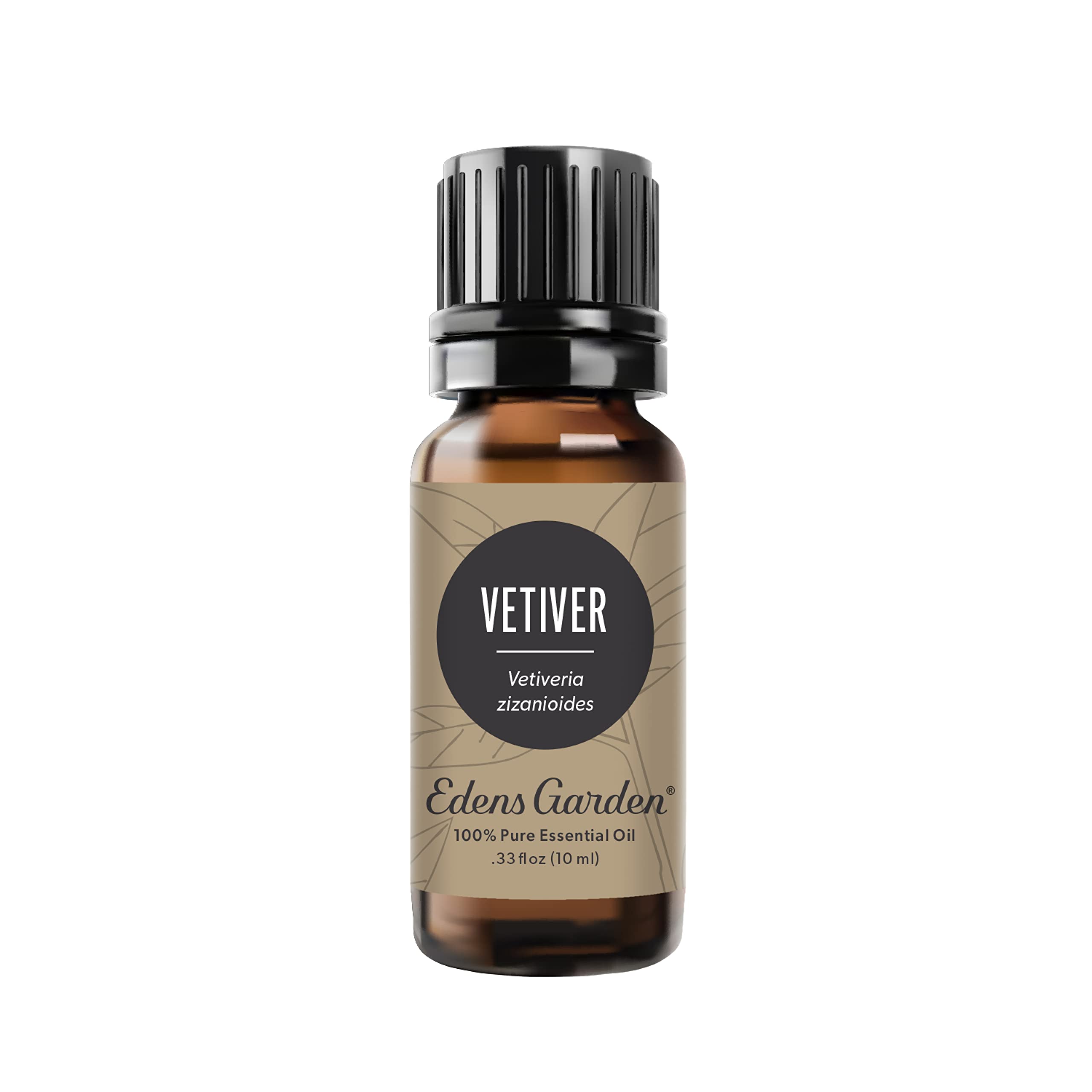Edens Garden frasco frontal de Vetiver mostrando tamaño y marca