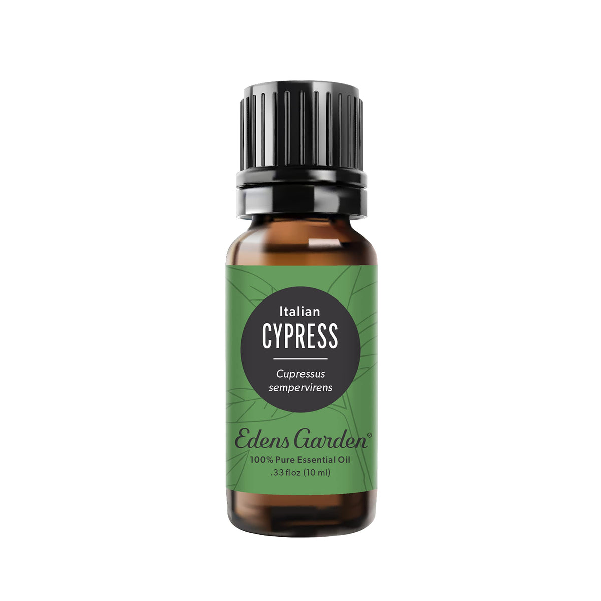 Edens Garden botella frontal de Ciprés Italiano mostrando diseño y tamaño