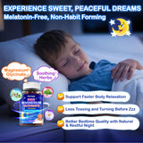 Niño en su rutina nocturna usando gominolas Edmmyliy para relajarse antes de dormir