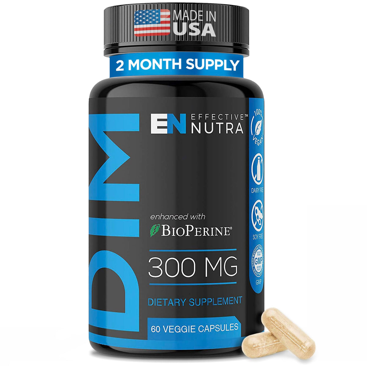 Effective Nutra — envase frontal claro mostrando 60 cápsulas y beneficio conveniencia