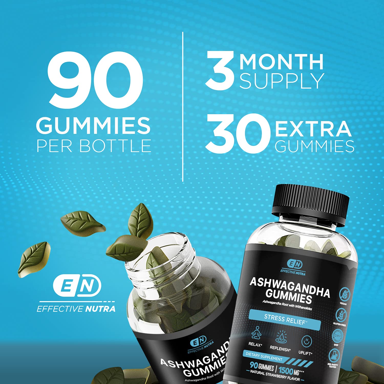 Effective Nutra gominola en mano lista para consumir, cómoda y práctica