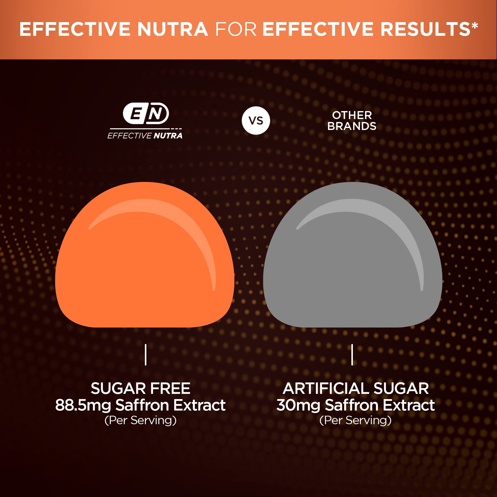 Effective Nutra sello sin gluten y vegano destacando transparencia