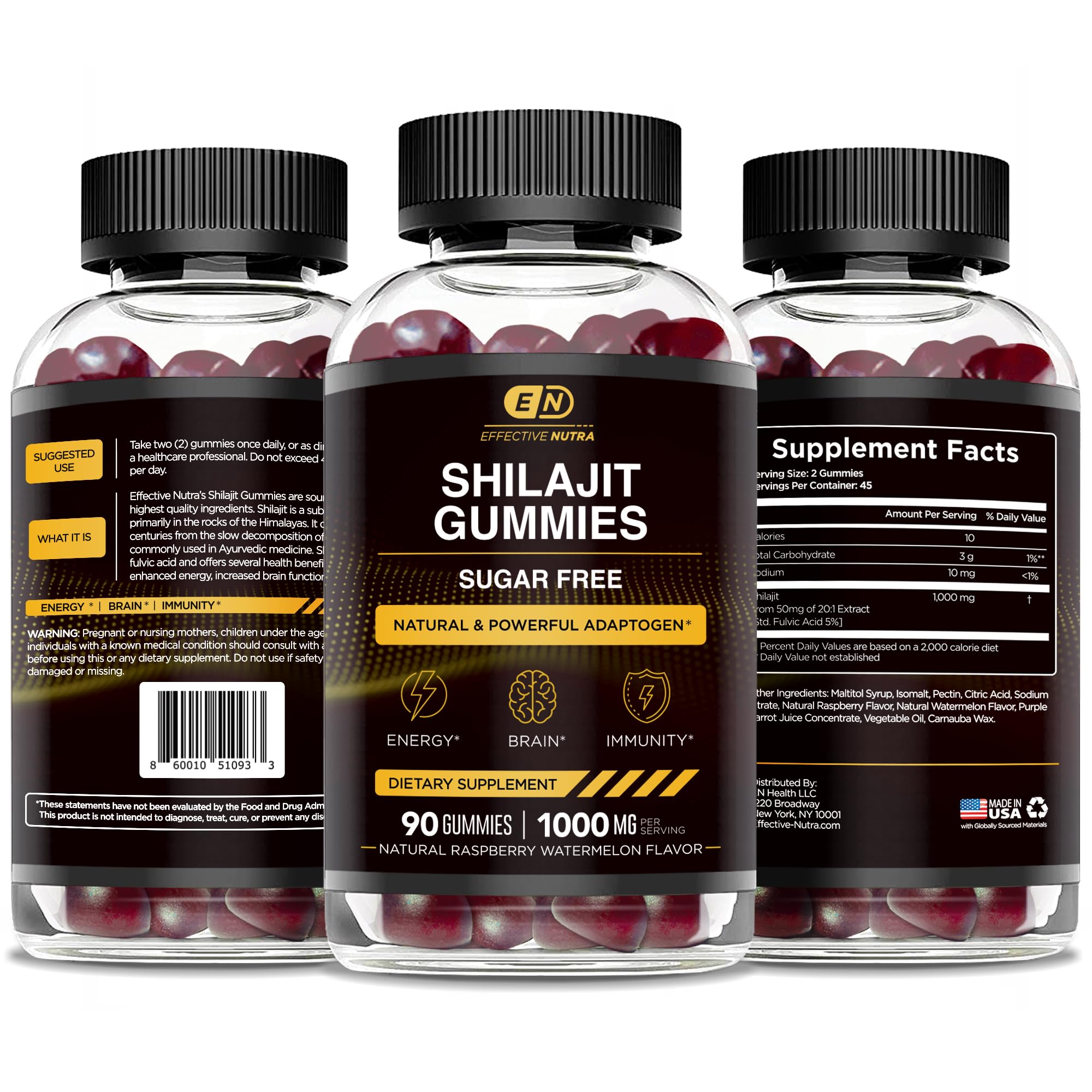 Effective Nutra gominolas sabor frutos rojos resaltando palatabilidad natural