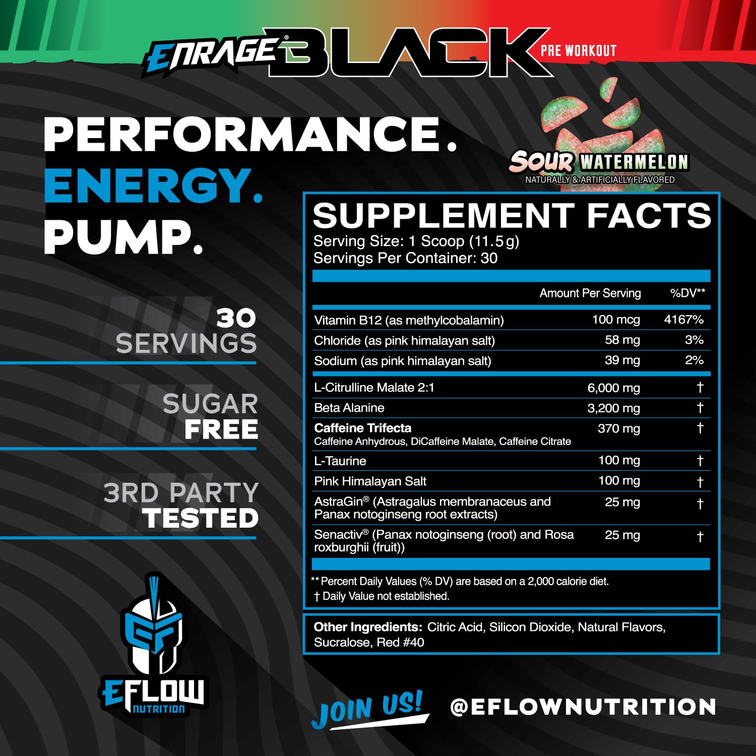 eFlow Nutrition textura del polvo Enrage Black mostrando solubilidad