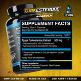 Etiqueta de ingredientes de eFlow Nutrition mostrando ajuga turkestanica y ciclodextrina