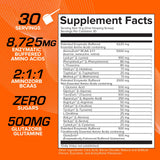 EFX Sports textura del polvo naranja que destaca solubilidad y mezcla fácil