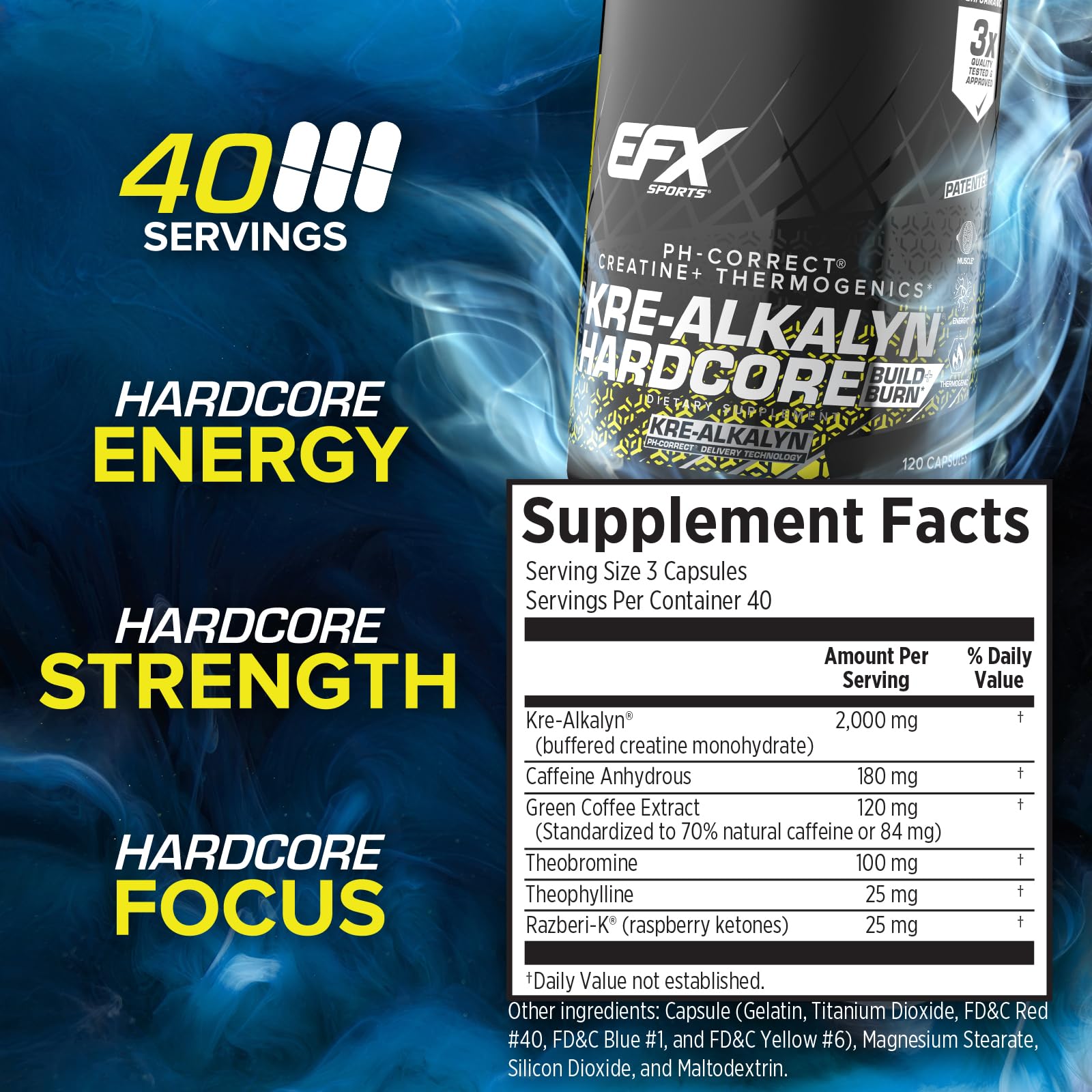 EFX Sports cápsula en primer plano indica dosificación fácil y práctica