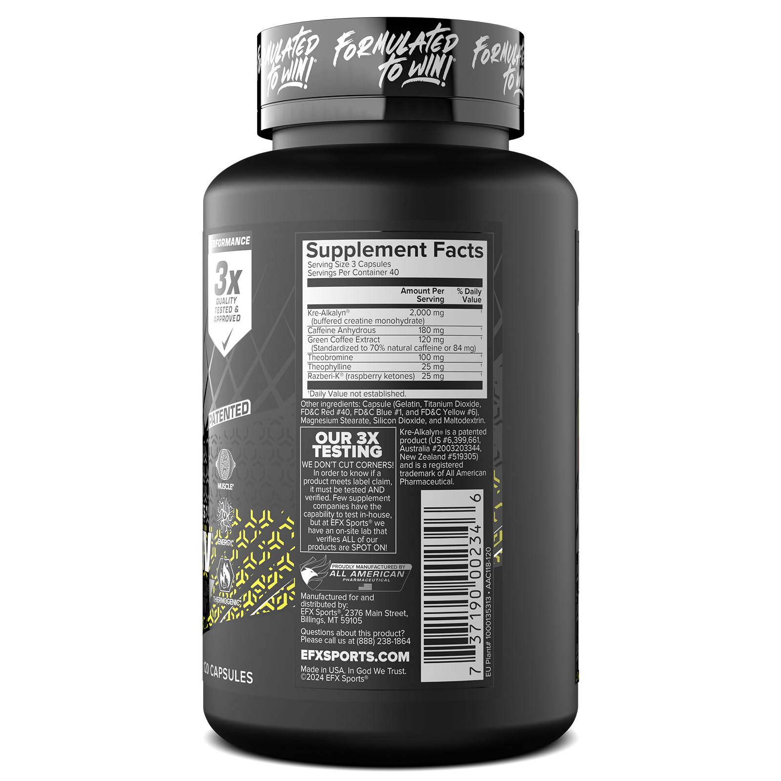 EFX Sports sello Informed Sport visible mostrando control antidopaje