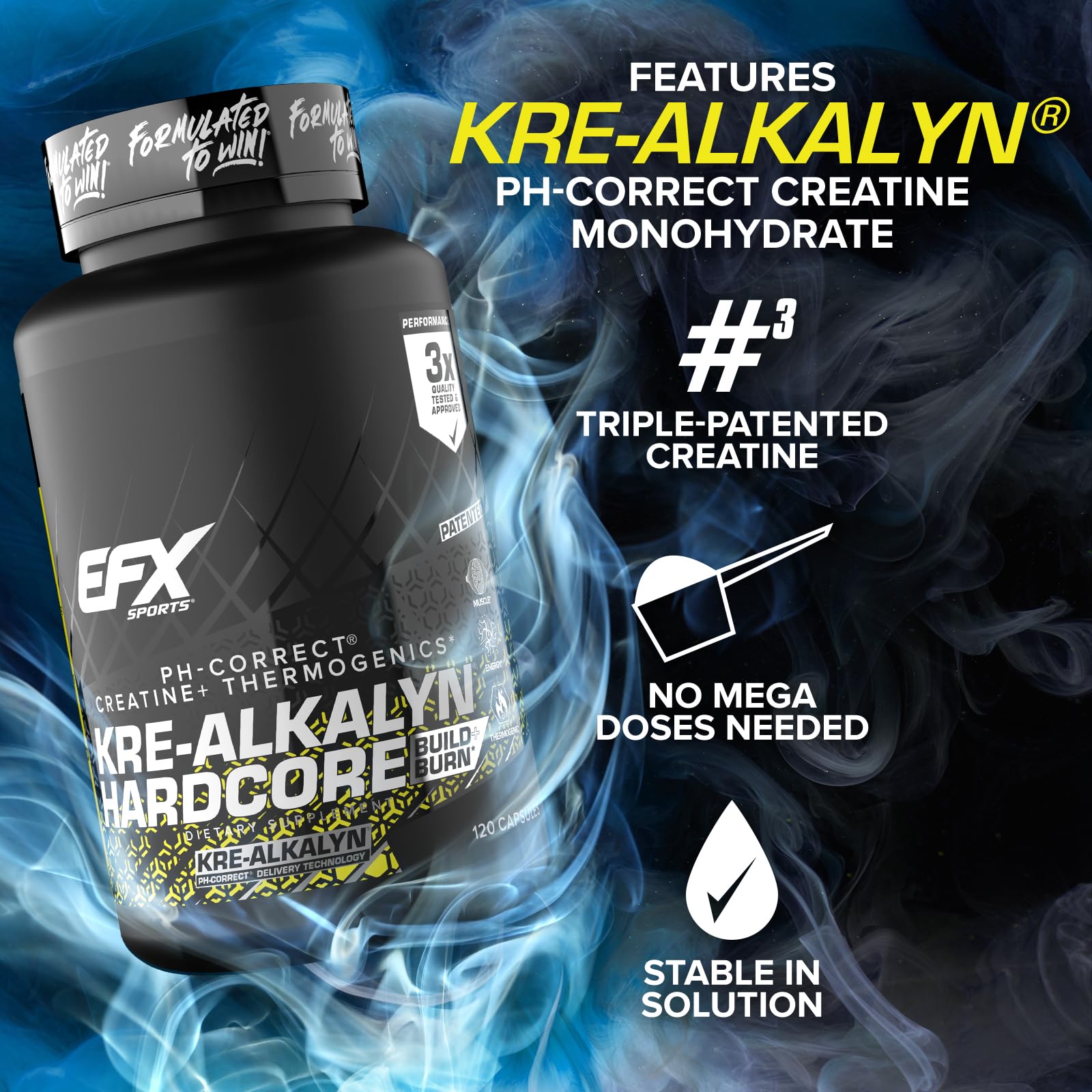 EFX Sports etiqueta nutricional legible con lista de ingredientes y dosis