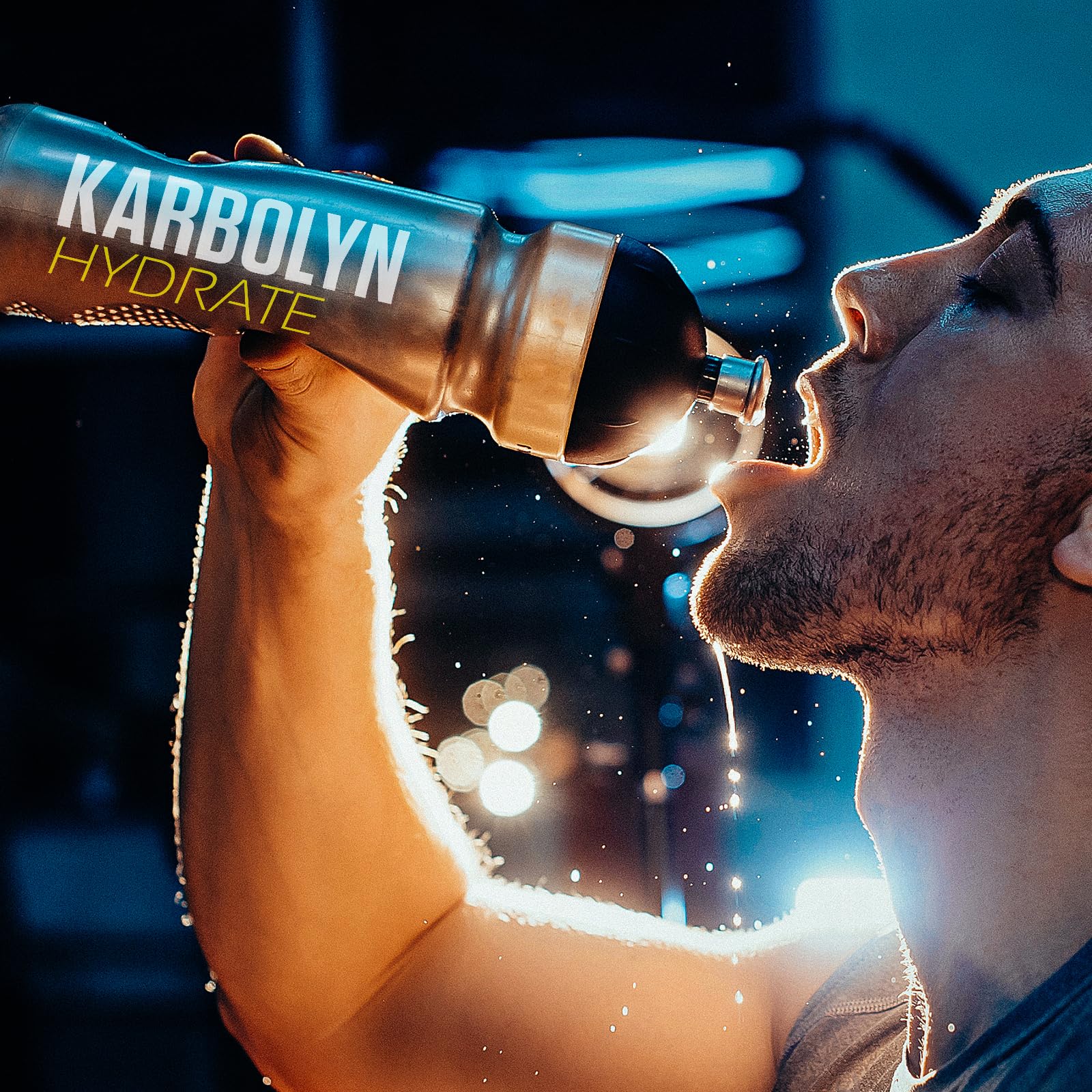 EFX Sports Karbolyn Hydrate en ambiente exterior junto a corredor y equipo de entrenamiento