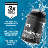 Etiqueta del producto EFX Karbolyn con certificación y datos claros