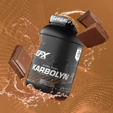 EFX Sports comparación visual de Karbolyn frente a dextrosa y arroz, absorción y ventaja energética