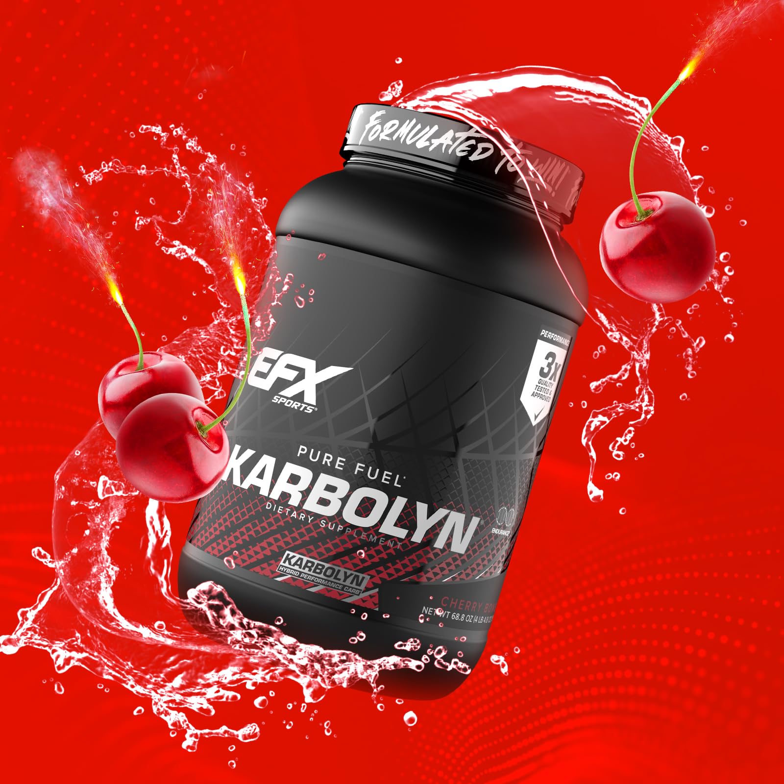 EFX Sports atleta bebiendo Karbolyn en gimnasio ilustra energía durante entrenamiento