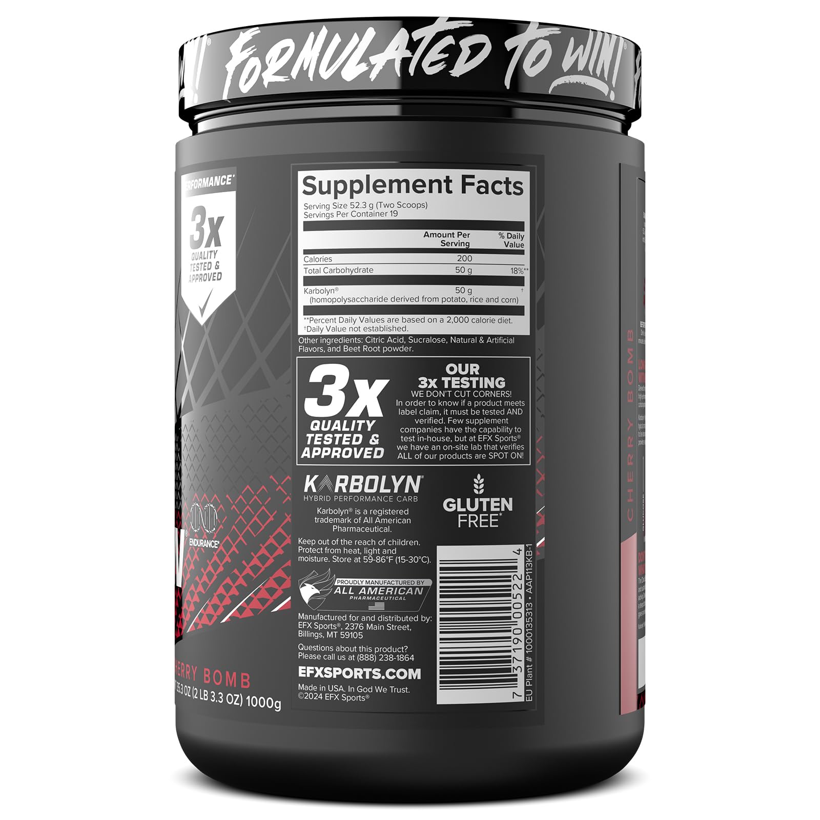 EFX Sports atleta en gimnasio usando Karbolyn durante entrenamiento intenso