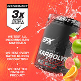 EFX Sports etiqueta de Karbolyn con certificación Informed-Sport visible