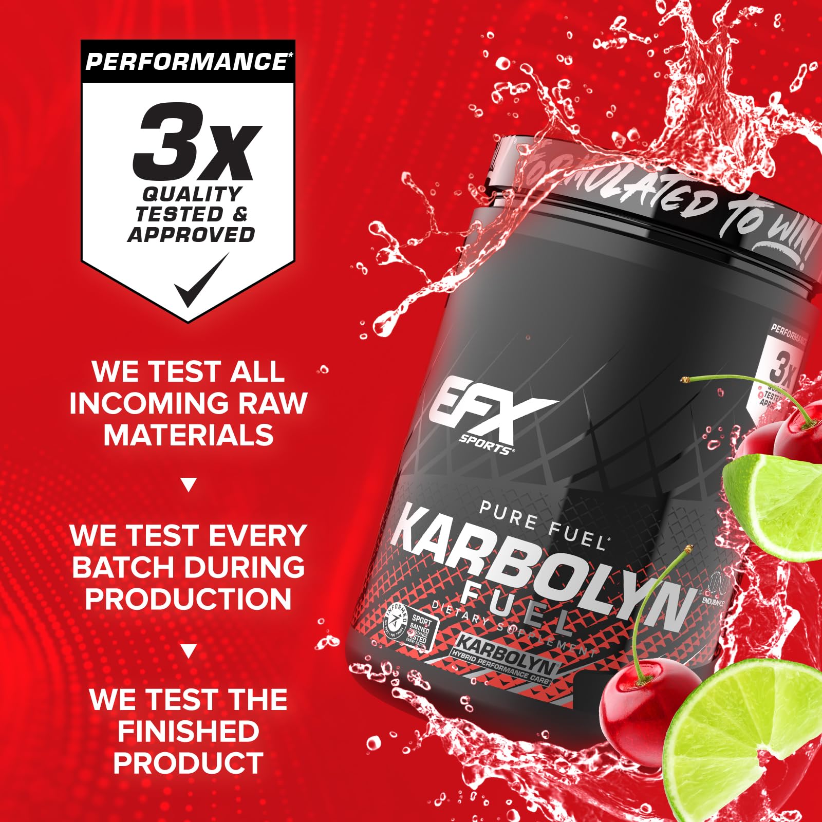 EFX Sports etiqueta nutricional de Karbolyn Fuel con información clara y transparencia de ingredientes