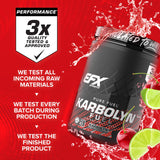 EFX Sports etiqueta nutricional de Karbolyn Fuel con información clara y transparencia de ingredientes