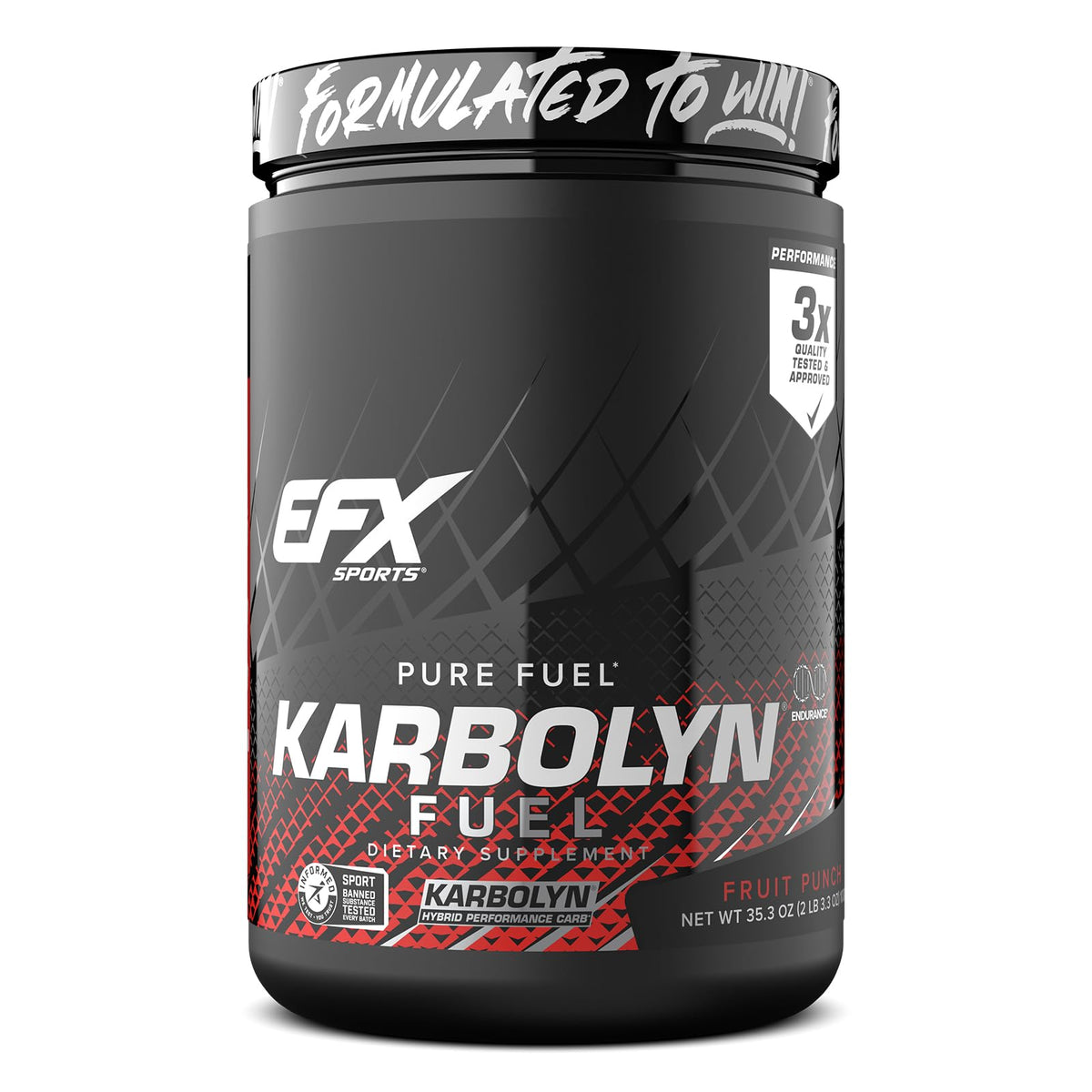EFX Sports envase frontal de Karbolyn Fuel mostrando diseño y beneficios