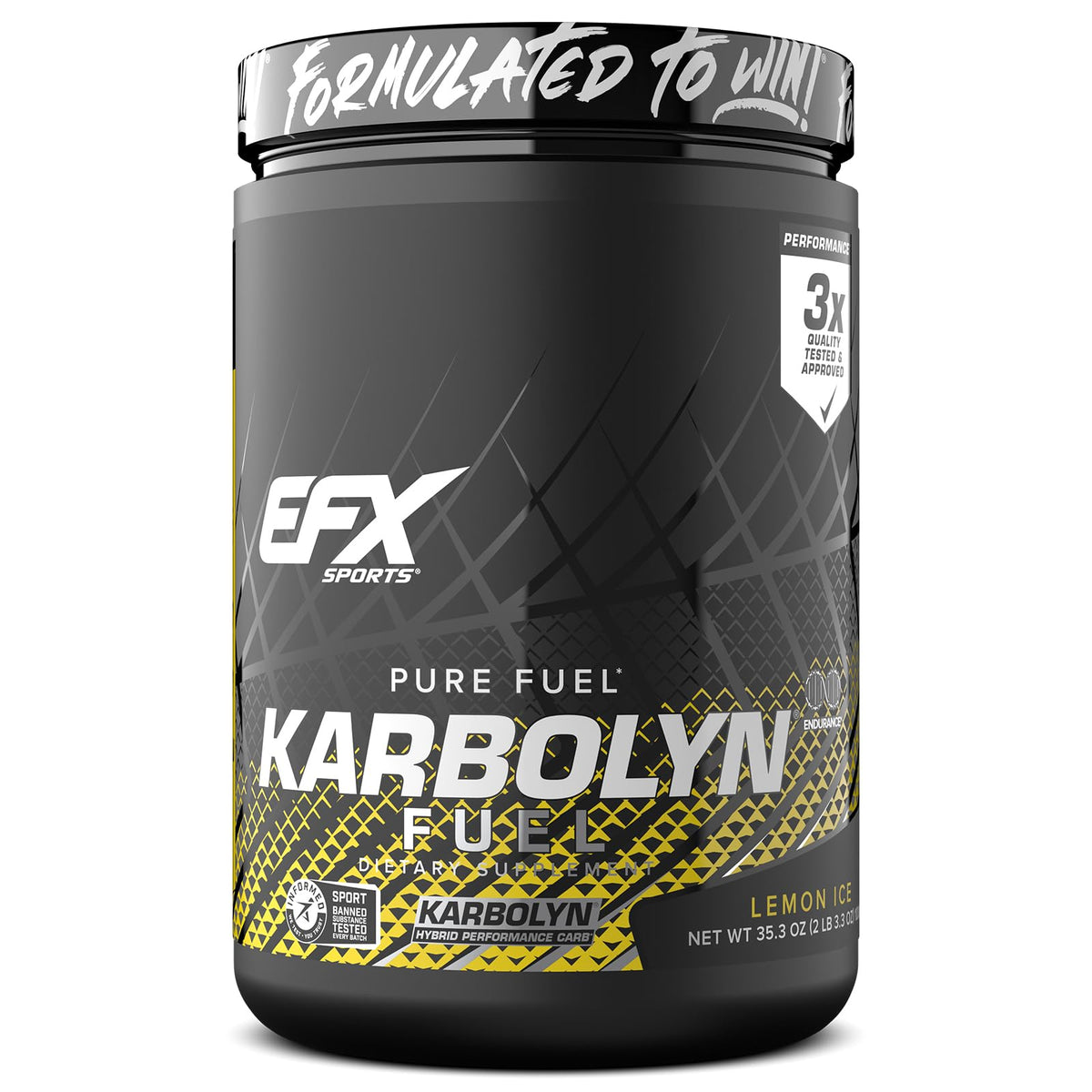 EFX Sports empaque frontal Lemon Ice que muestra 18 servicios y beneficios