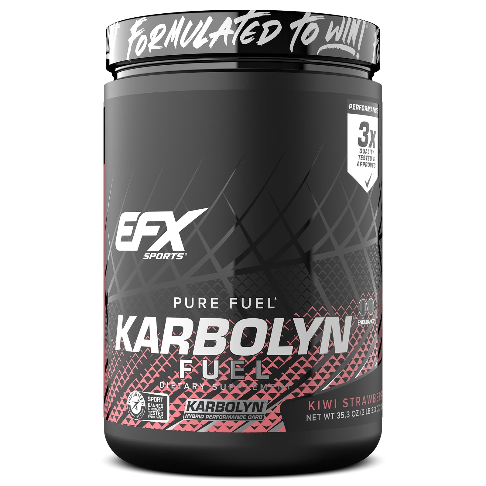 EFX Sports envase frontal de Karbolyn Fuel mostrando marca y sabor