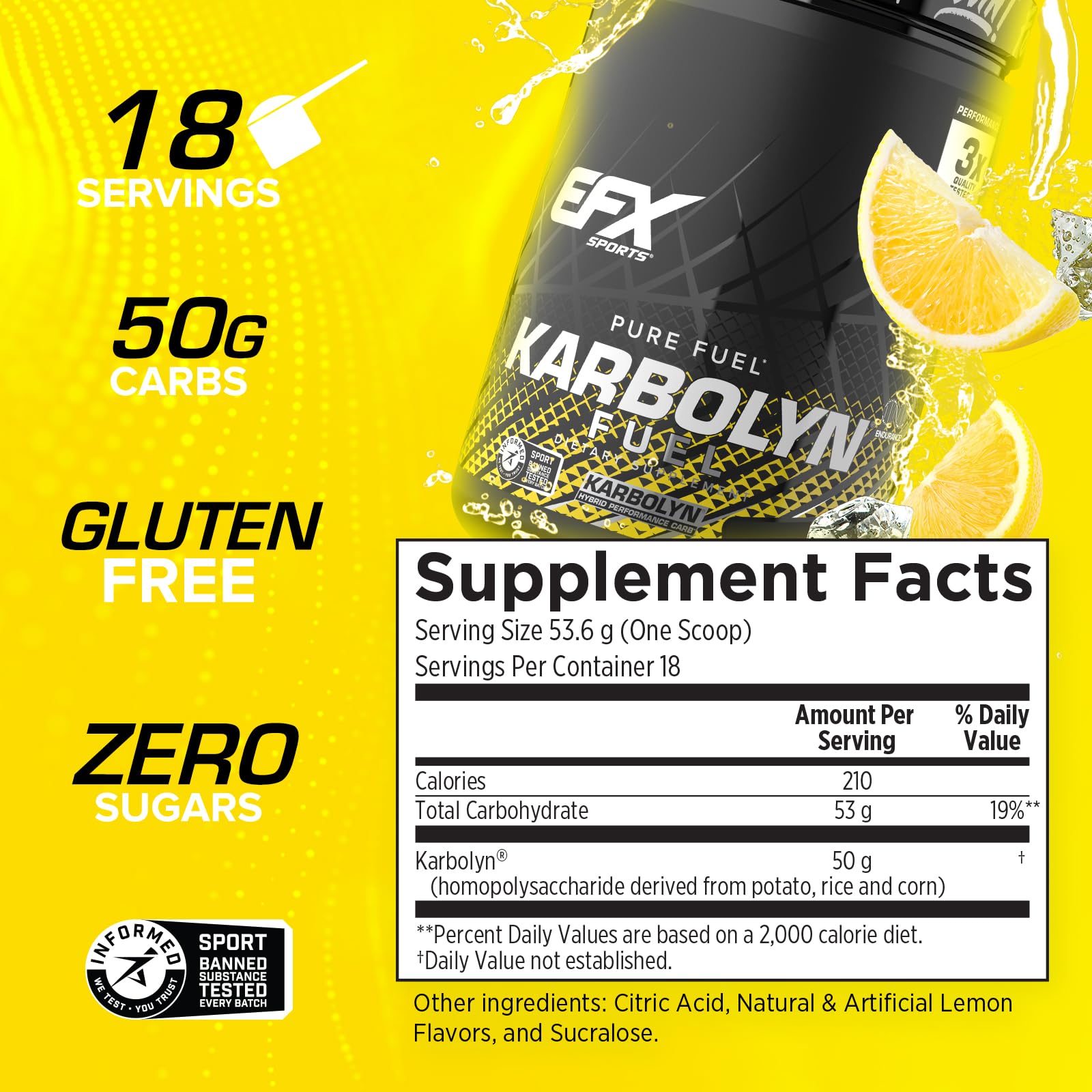 EFX Sports Karbolyn disolviéndose en agua mostrando mezcla homogénea y fácil consumo