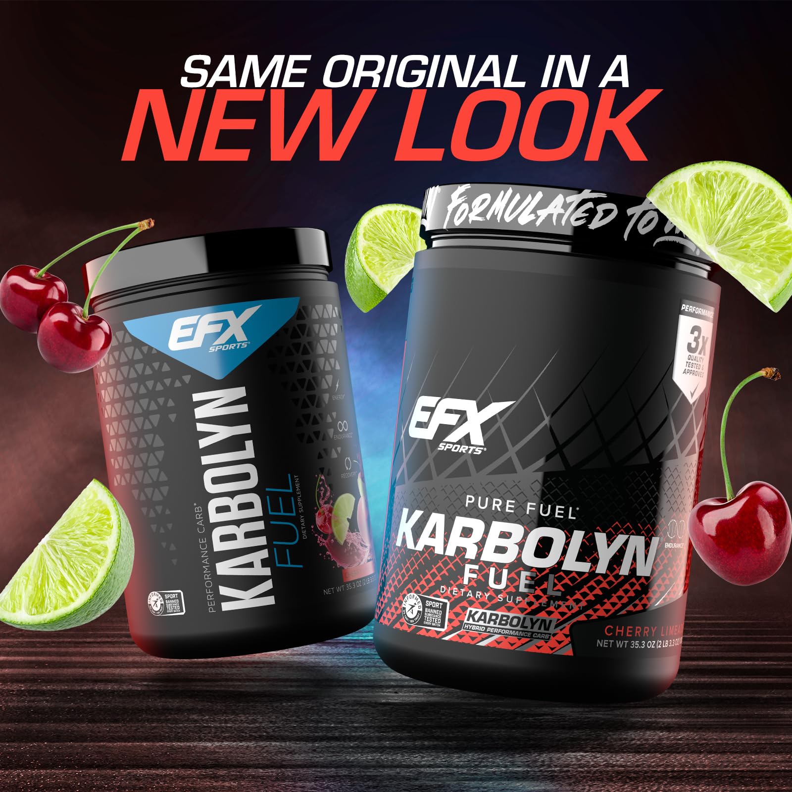 EFX Sports polvo Karbolyn textura cercana, muestra mezcla fina y disolución rápida
