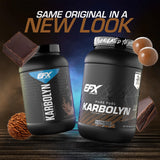EFX Sports polvo Karbolyn en cucharada que destaca textura fina y solubilidad rápida