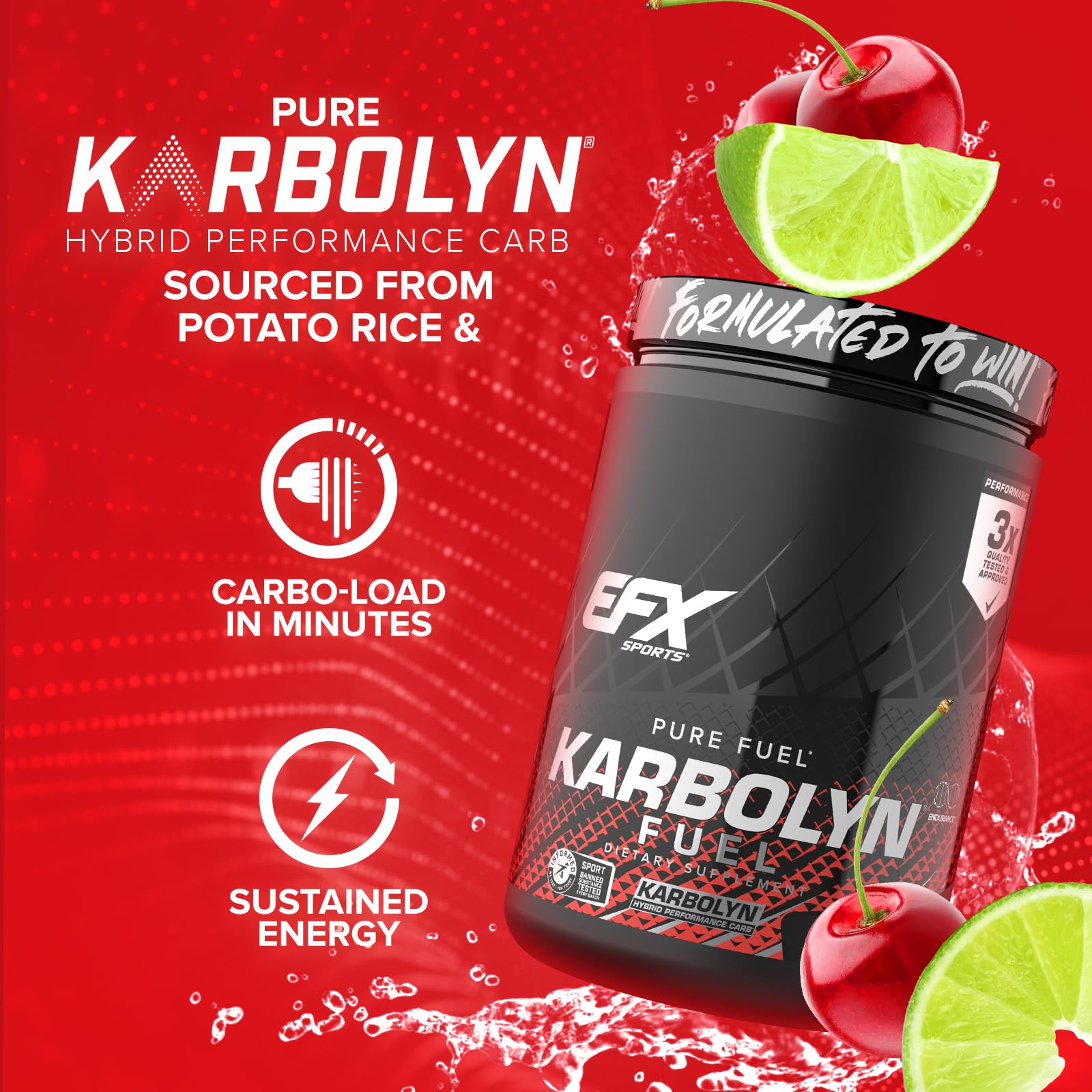 EFX Sports cucharilla con porción de Karbolyn medido para controlar dosis y rendimiento