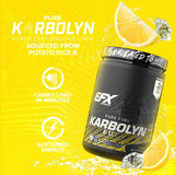 EFX Sports Karbolyn en mano para comparar tamaño del envase y facilidad de transporte