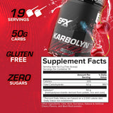 EFX Sports polvo Karbolyn textura fina para disolución rápida y conveniencia