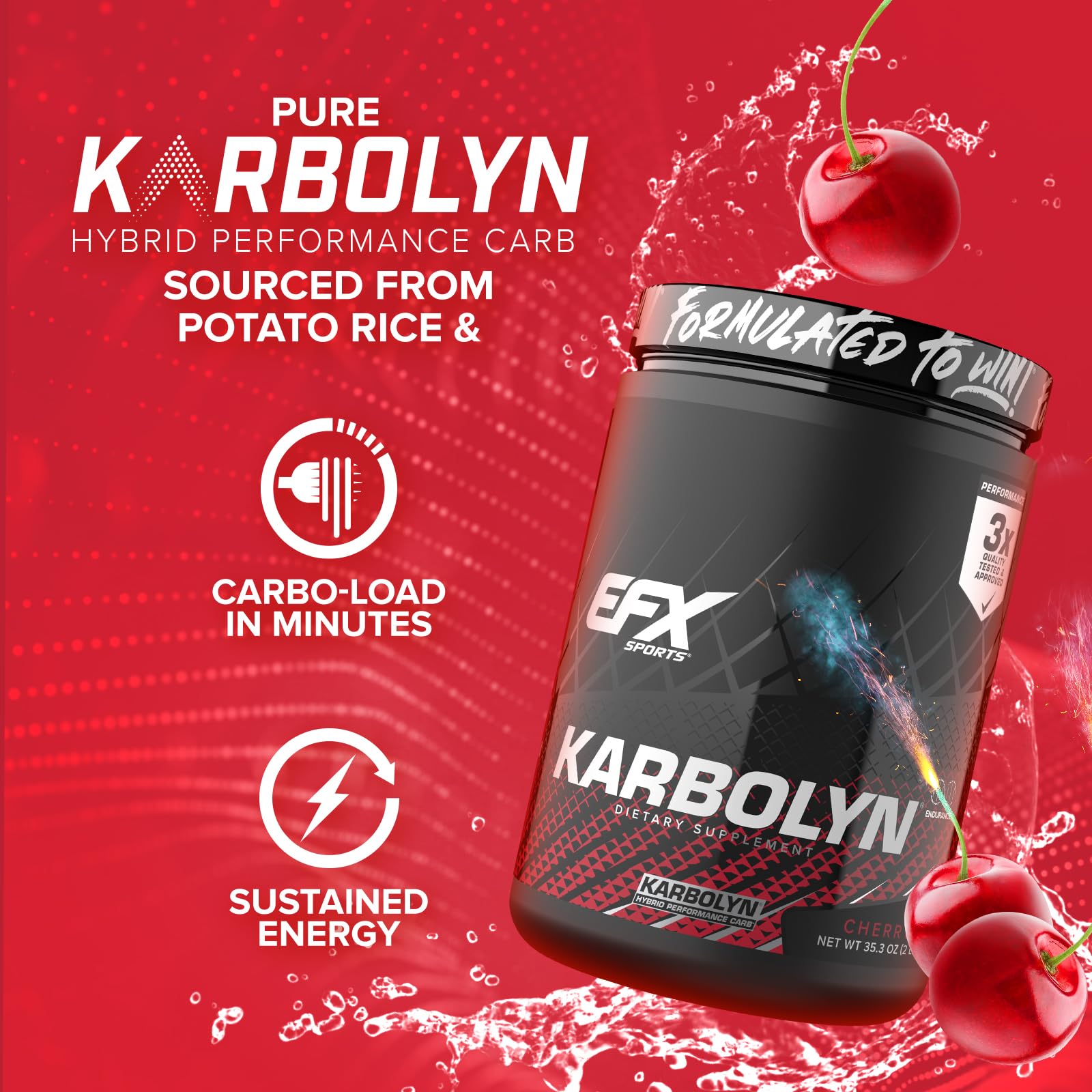 EFX Sports vaso con Karbolyn mezcla lista para beber y reponer energía