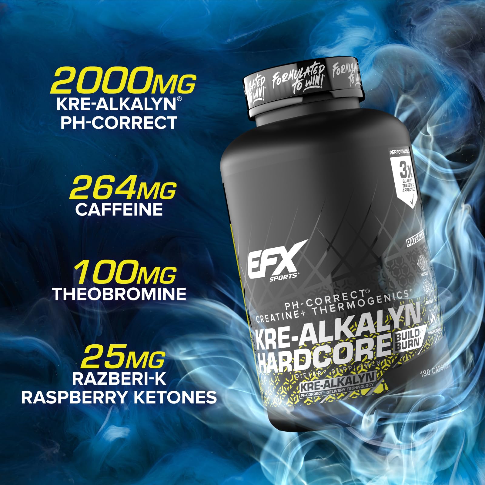 EFX Sports cápsulas desplegadas indicando dosis fácil de tomar