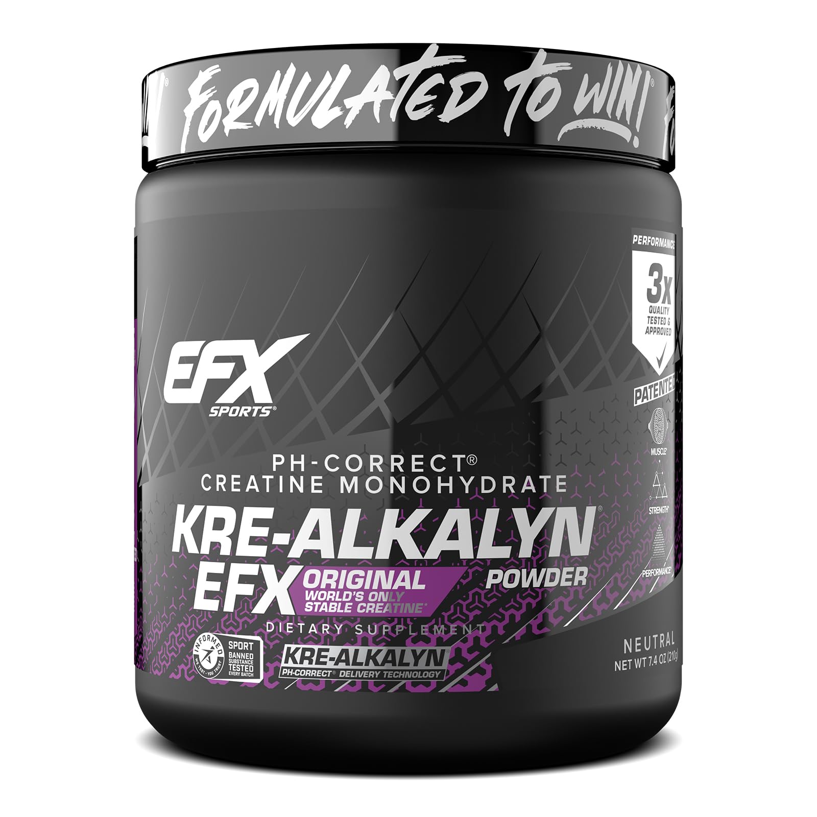 EFX Sports envase frontal mostrando diseño y 140 servicios, confianza de marca