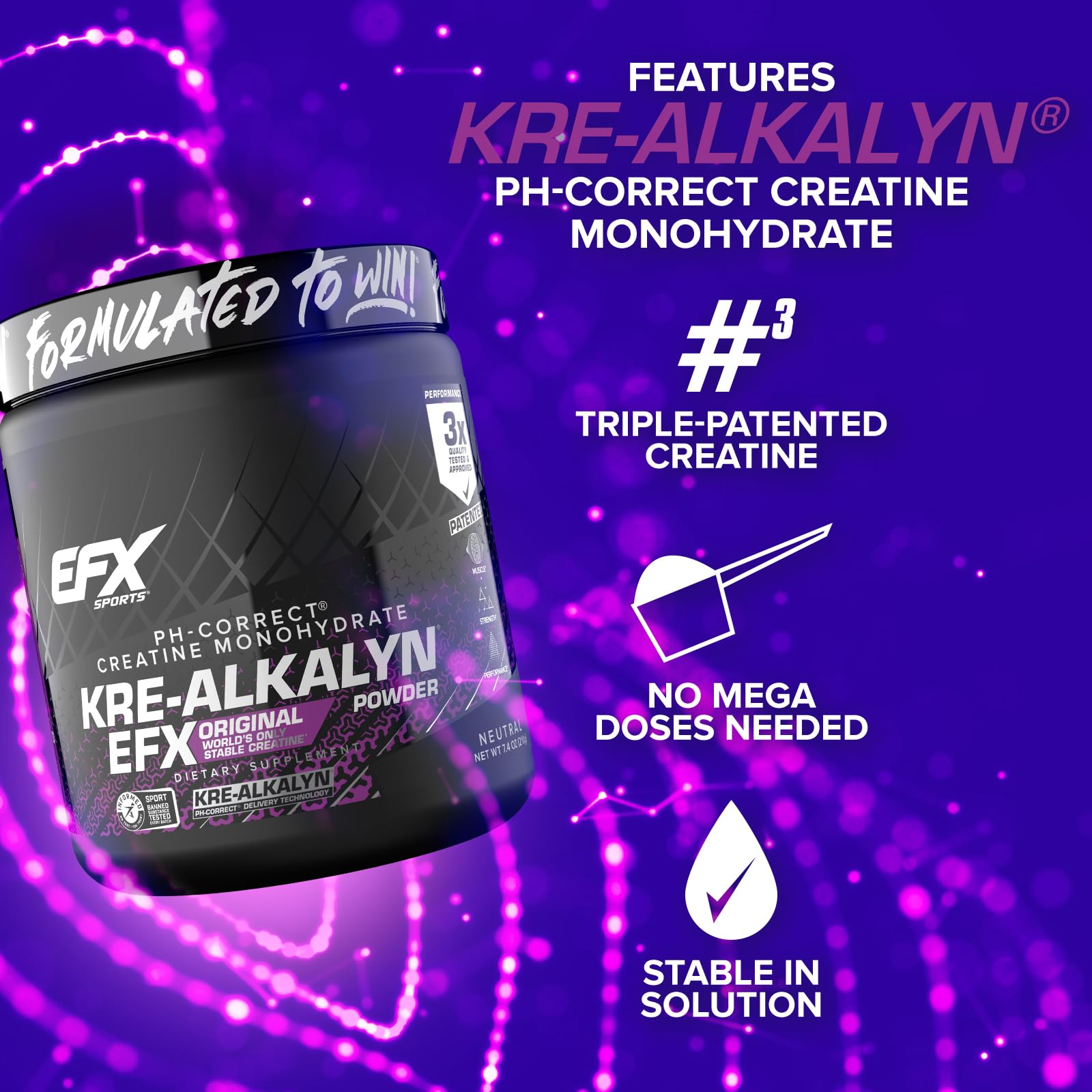 EFX Sports polvo mezclado en vaso, disolución clara para tomar antes del entrenamiento