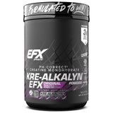 EFX Sports frasco de Kre-Alkalyn EFX mostrando envase y cantidad, facilita control de dosis