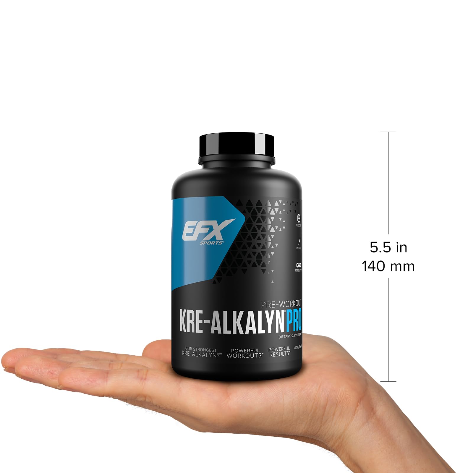 EFX Sports cápsulas en mano mostrando fácil dosificación portátil