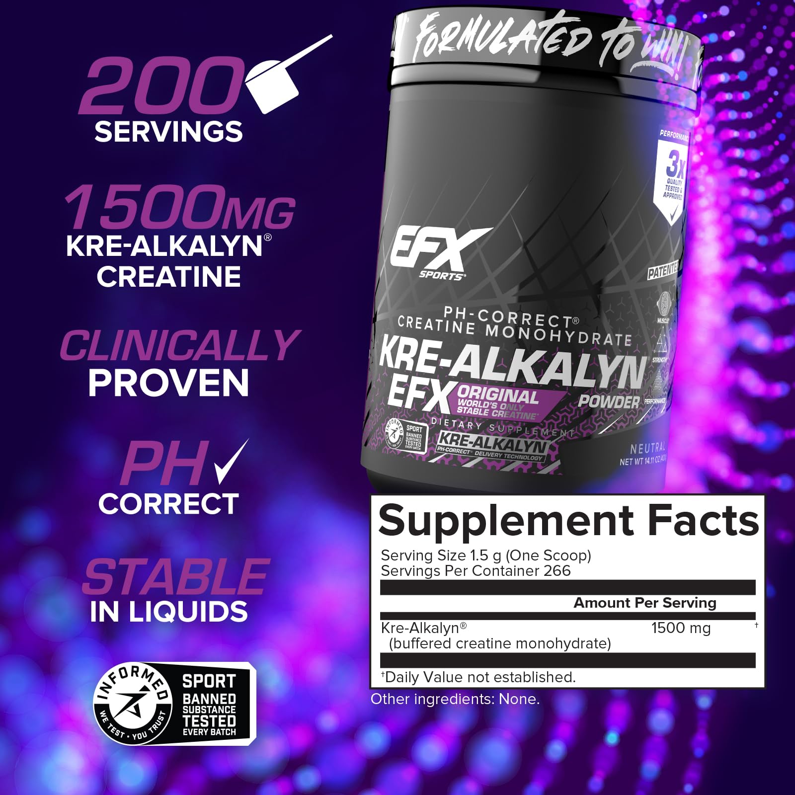 EFX Sports polvo mezclado en agua listo para beber, ideal para antes o después del entrenamiento