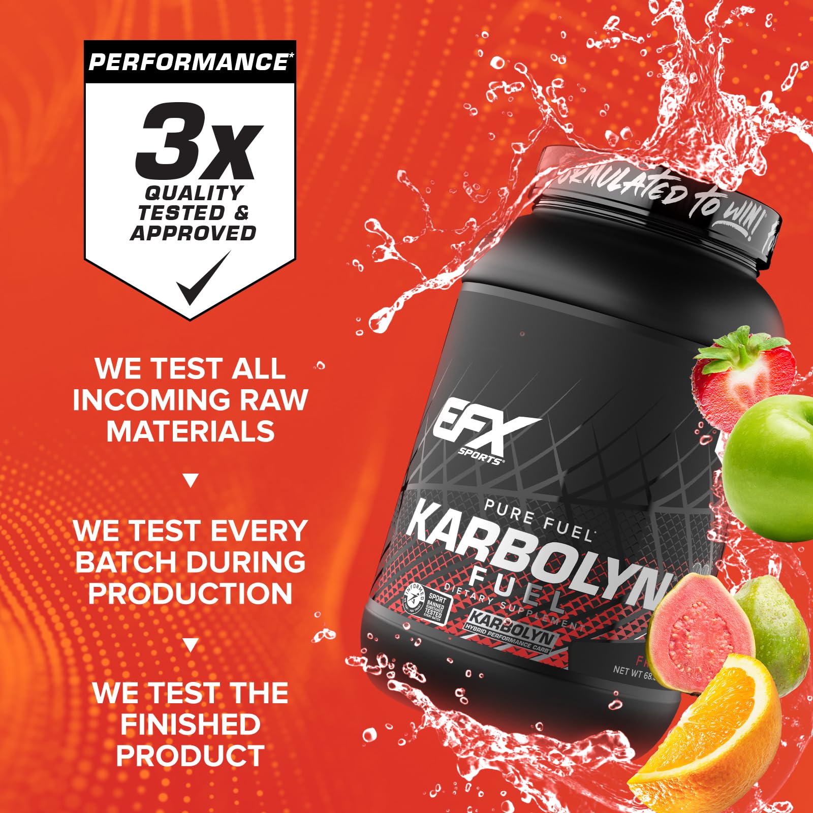 EFX Sports comparativa de tamaño y cucharada para 36 servicios prácticos
