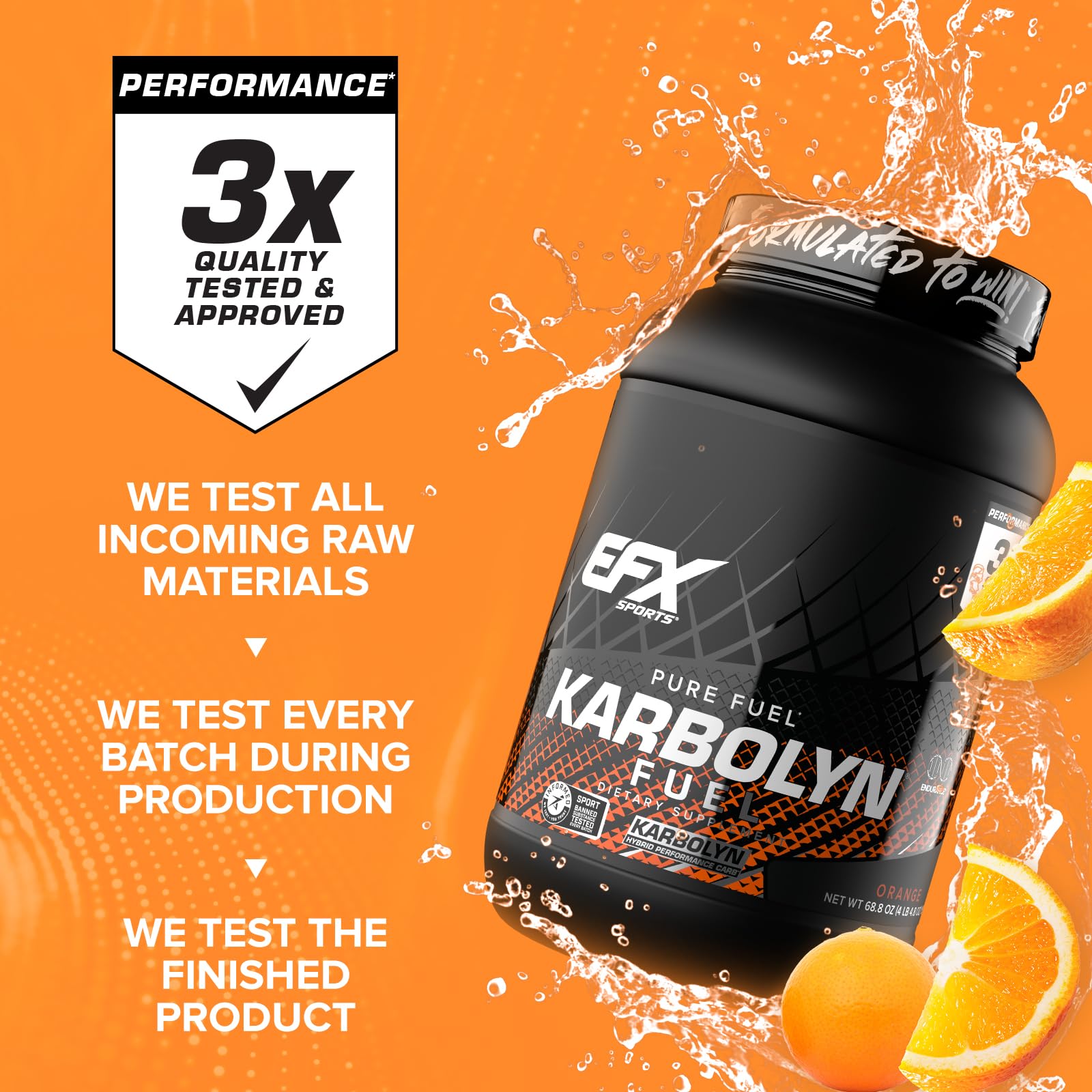 EFX Sports etiqueta nutricional de Karbolyn con información clara y transparente