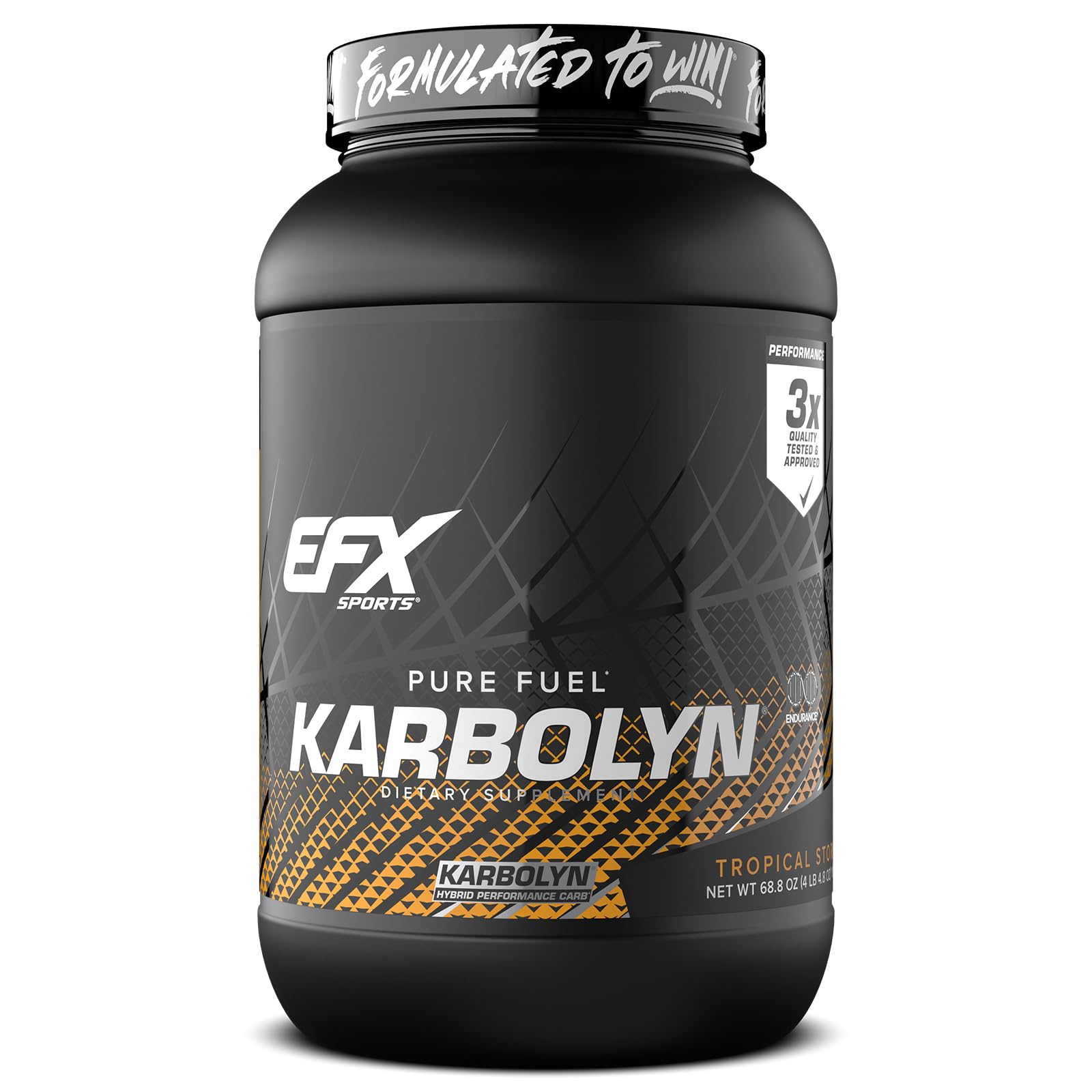 EFX Sports envase frontal Tropical Storm mostrando marcas y beneficios