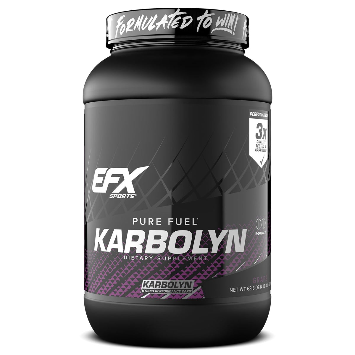 EFX Sports frasco frontal mostrando diseño y beneficio energía limpia