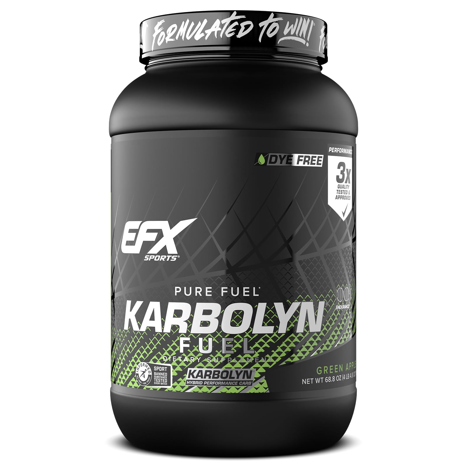 EFX Sports frasco frontal mostrando diseño y beneficios visibles
