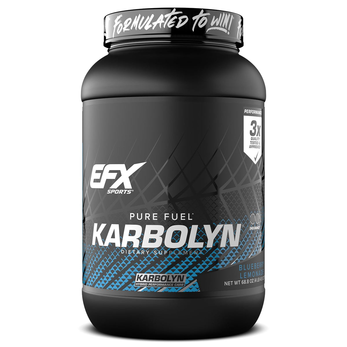 EFX Sports Karbolyn Fuel frontal muestra envase y beneficio energía sostenida