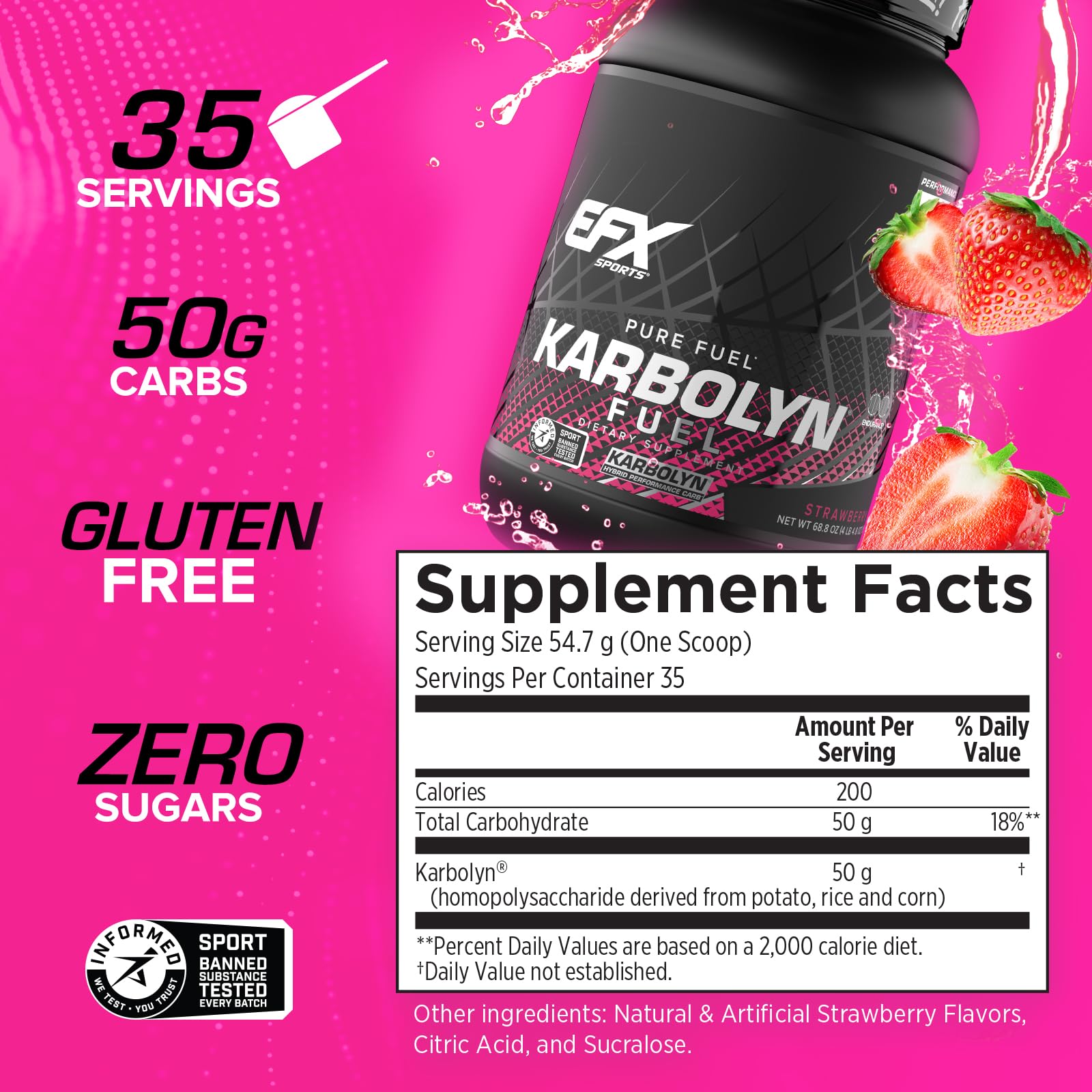 Cucharada de Karbolyn Fuel EFX Sports midiendo porción precisa y práctica