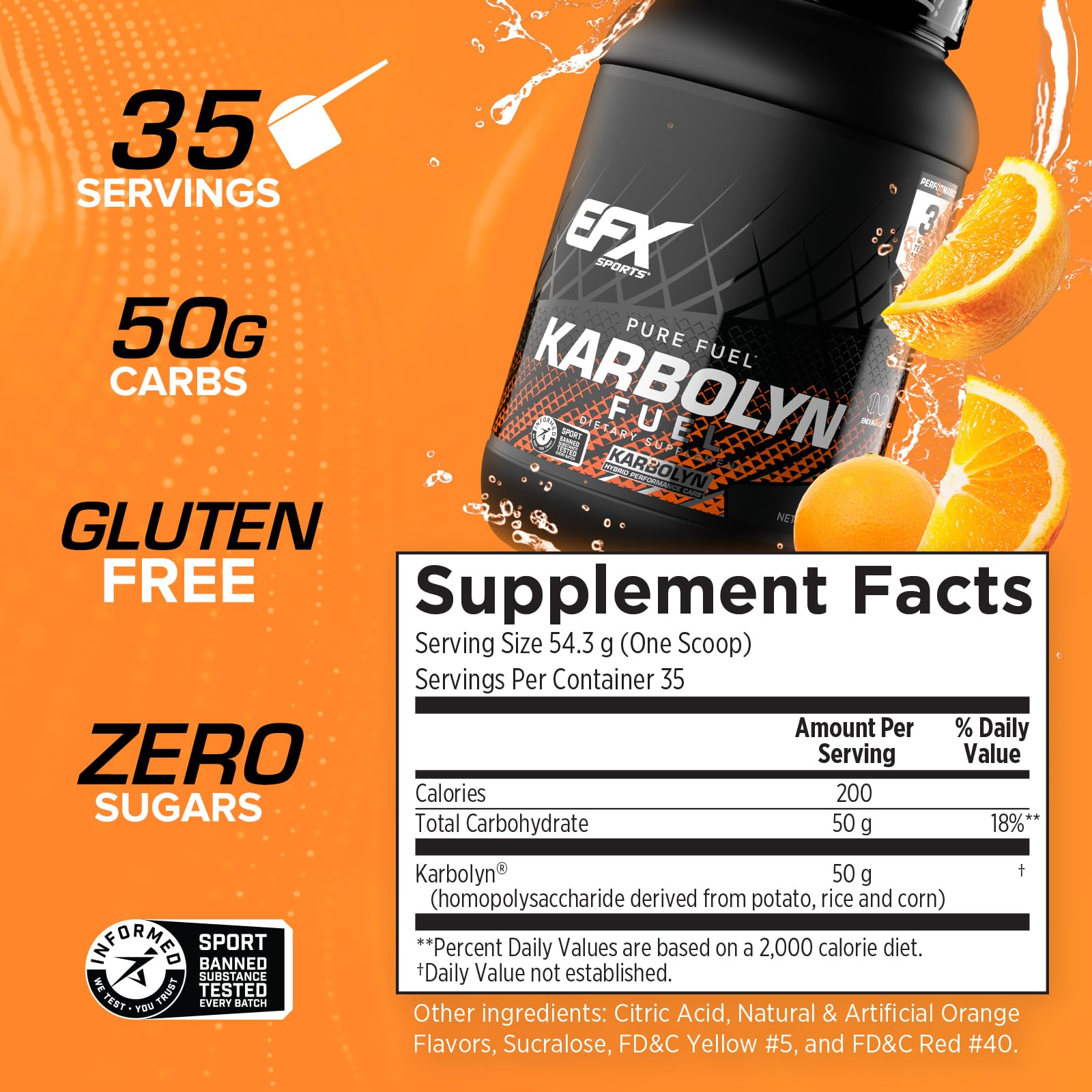 EFX Sports vaso con Karbolyn ya mezclado listo para consumo y energía sostenida