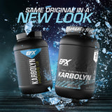 EFX Sports polvo fino de Karbolyn mostrando textura y disolución rápida