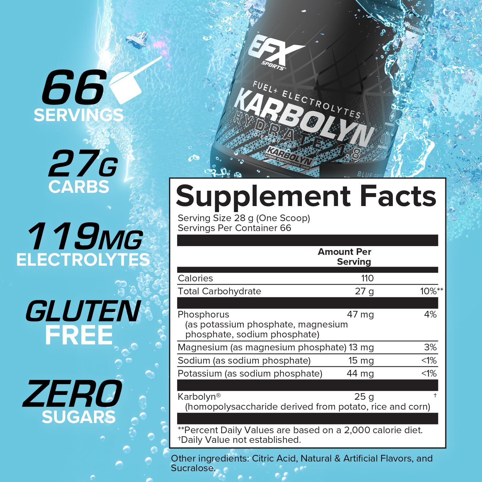 EFX Sports mezcla lista en vaso para hidratar y mantener energía